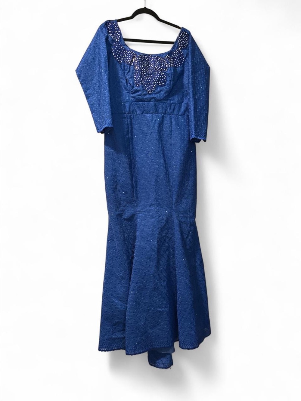 Elegant Royal Blue Embellished Women's Gown 2XL